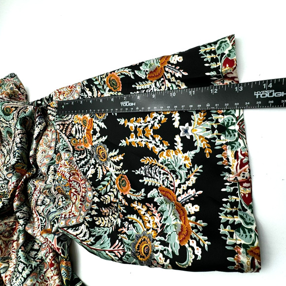 ISLAND COMPANY Floral Silky Swim Long Open Cover Up Kaftan Kimono Boho Resort - Picture 9 of 10